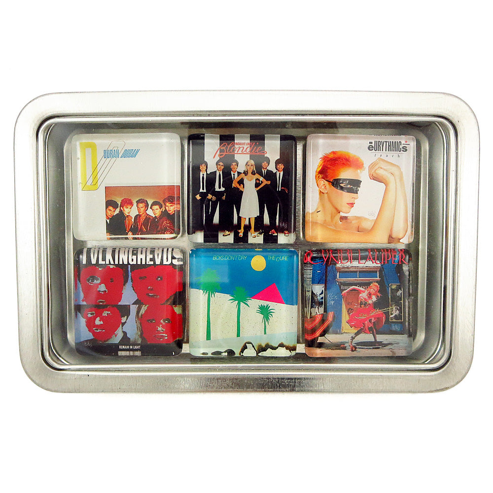 Custom glass album cover magnet of 6 glass magnets in tin set by BBJ