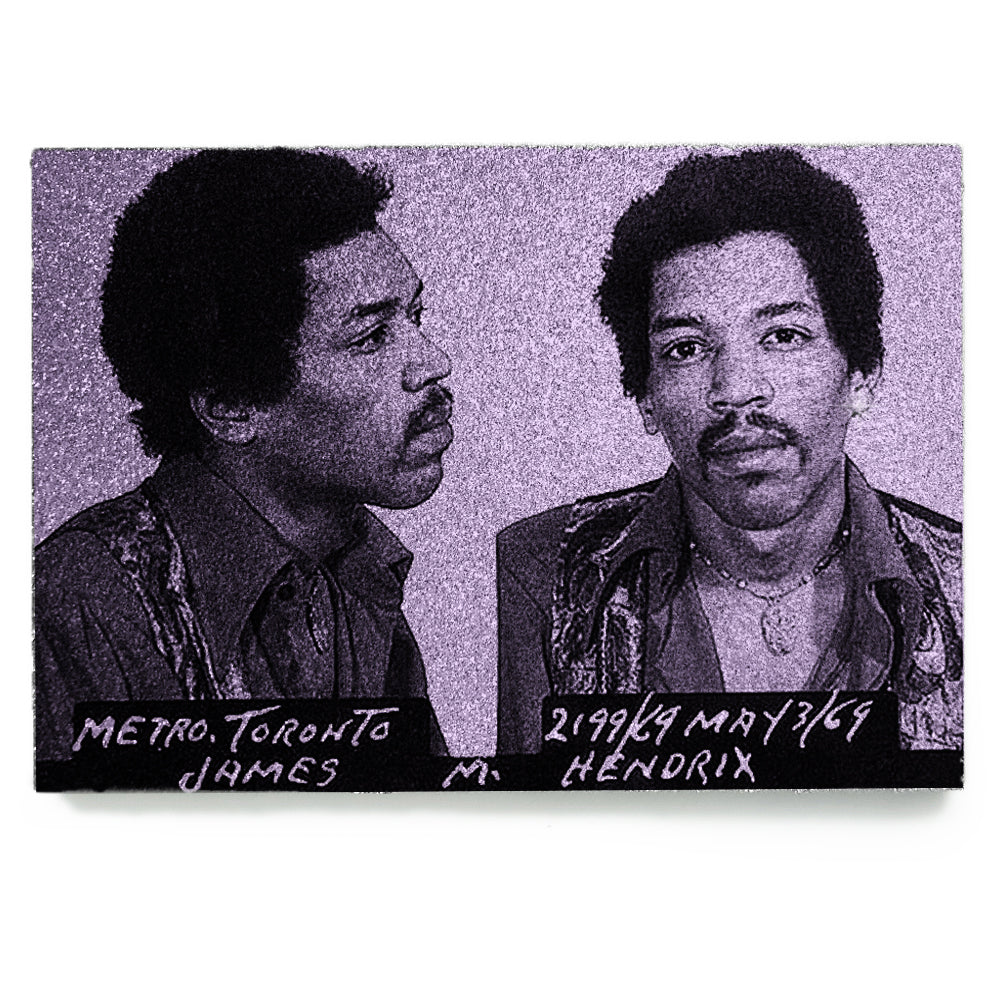 Jimi Hendrix mug shot wall art plaque