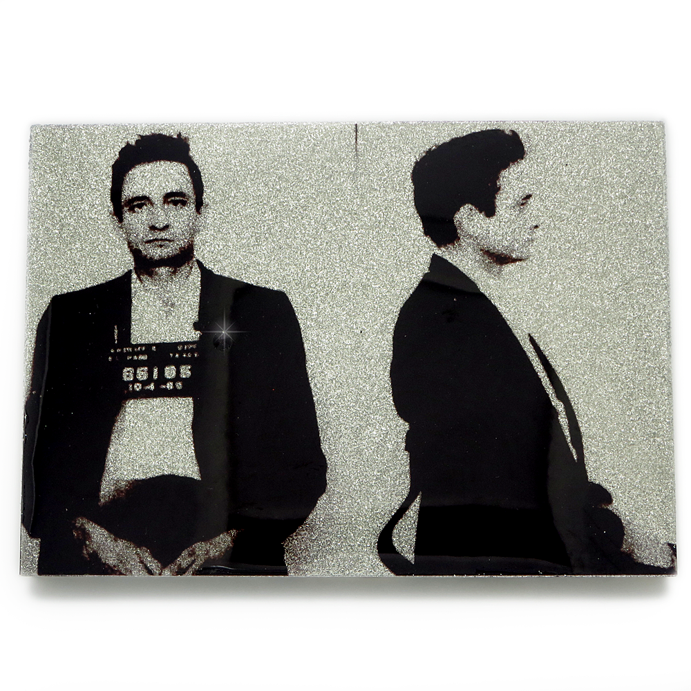 Johnny Cash mug shot wall art plaque