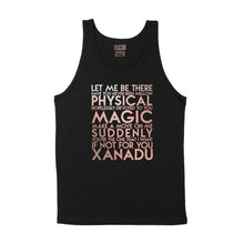 Load image into Gallery viewer, custom sample - songs - rose gold metallic custom text on black tank shirt - Custom YourTen tank by BBJ / Glitter Garage
