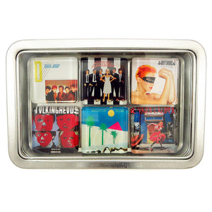 Custom glass album cover magnet of 6 glass magnets in tin set by BBJ