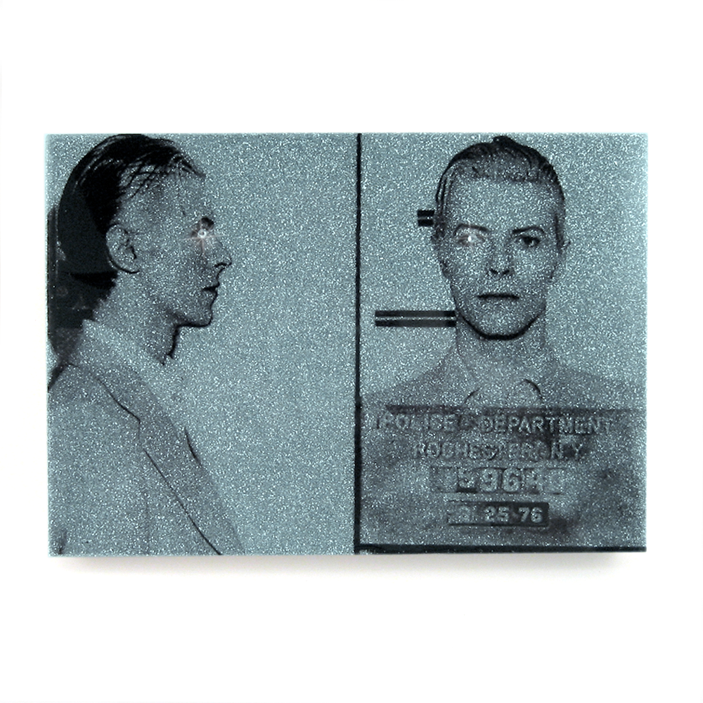 David Bowie mug shot wall art plaque