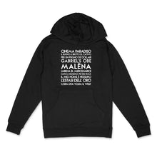 Load image into Gallery viewer, custom sample - composer -  custom white matte text on black unisex pullover hoodie - Custom YourTen sweatshirt by BBJ / Glitter Garage
