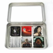 Load image into Gallery viewer, Custom glass album cover magnet of 6 glass magnets in tin set by BBJ
