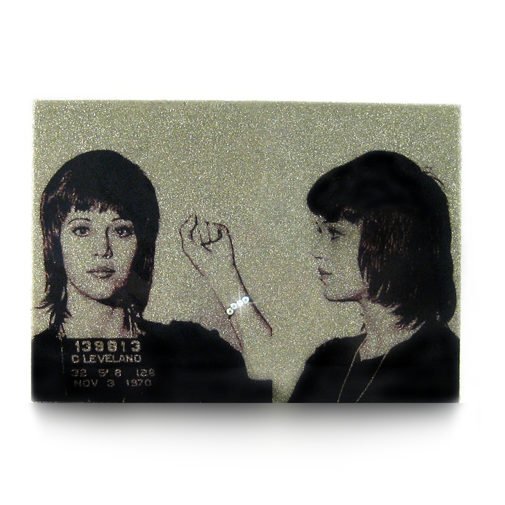 Jane Fonda mug shot wall art plaque