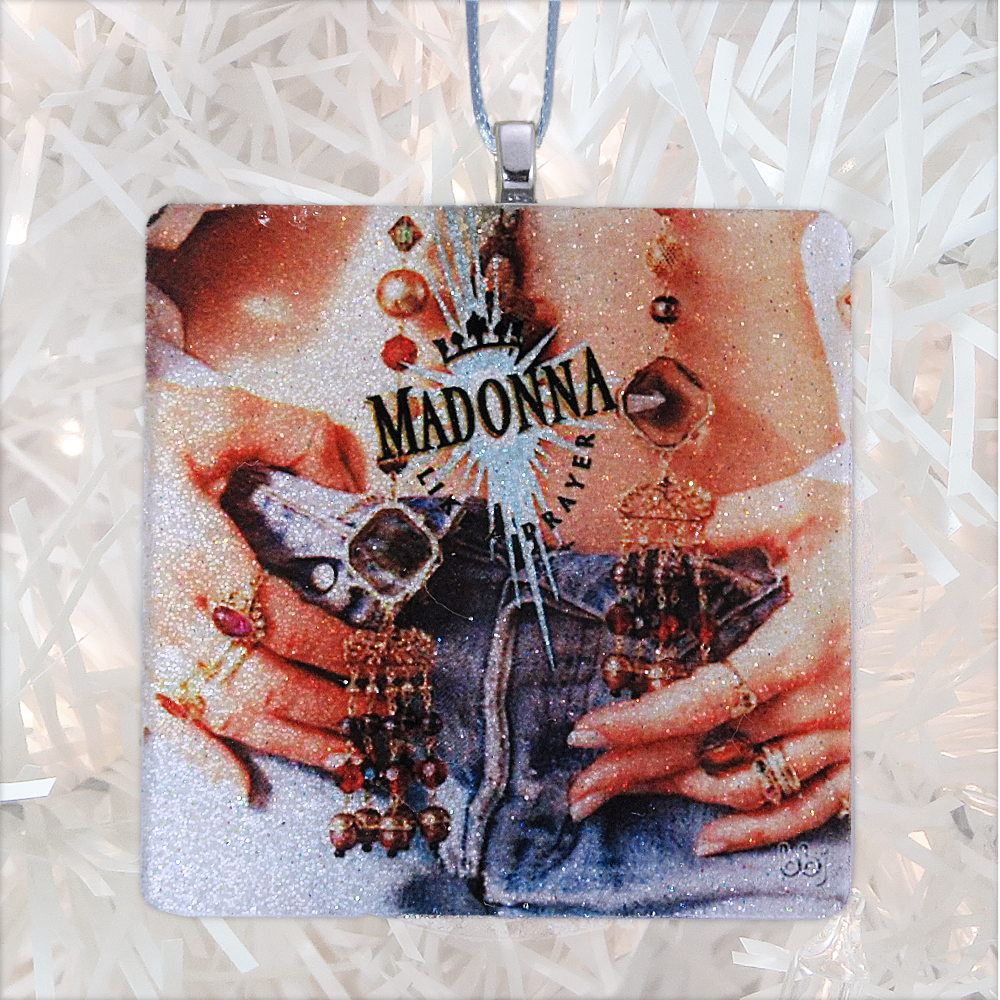 Madonna Like A Prayer Album Cover Glass Ornament by BBJ