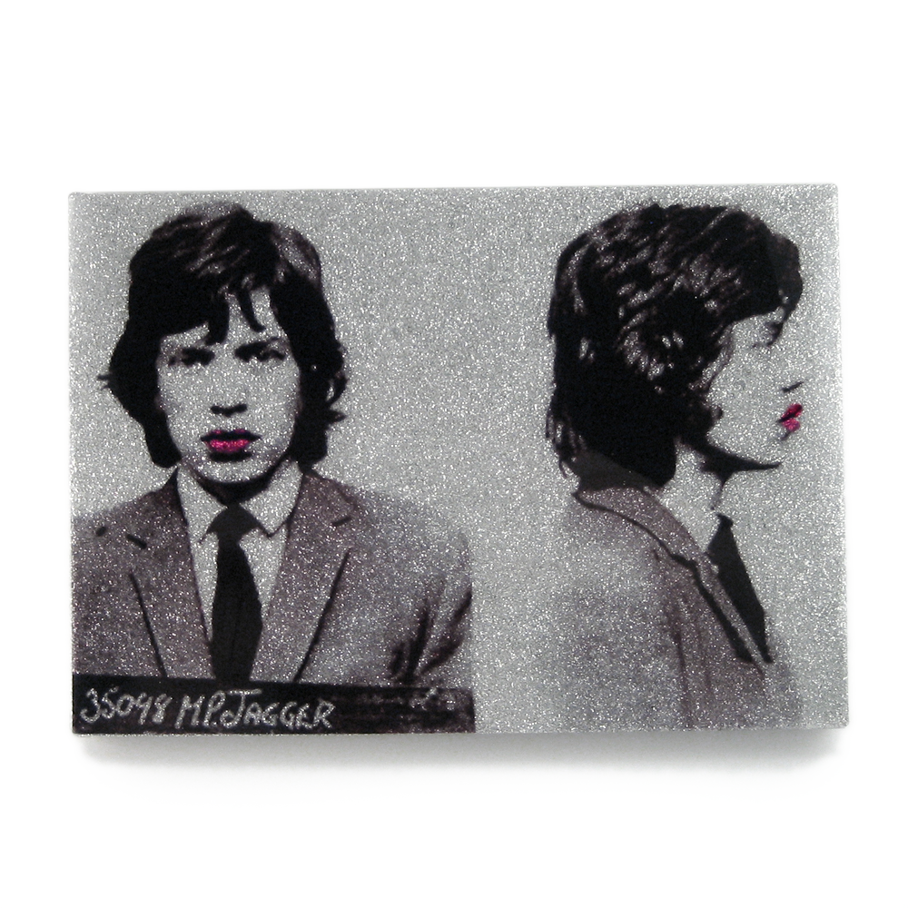 Mick Jagger mug shot wall art plaque