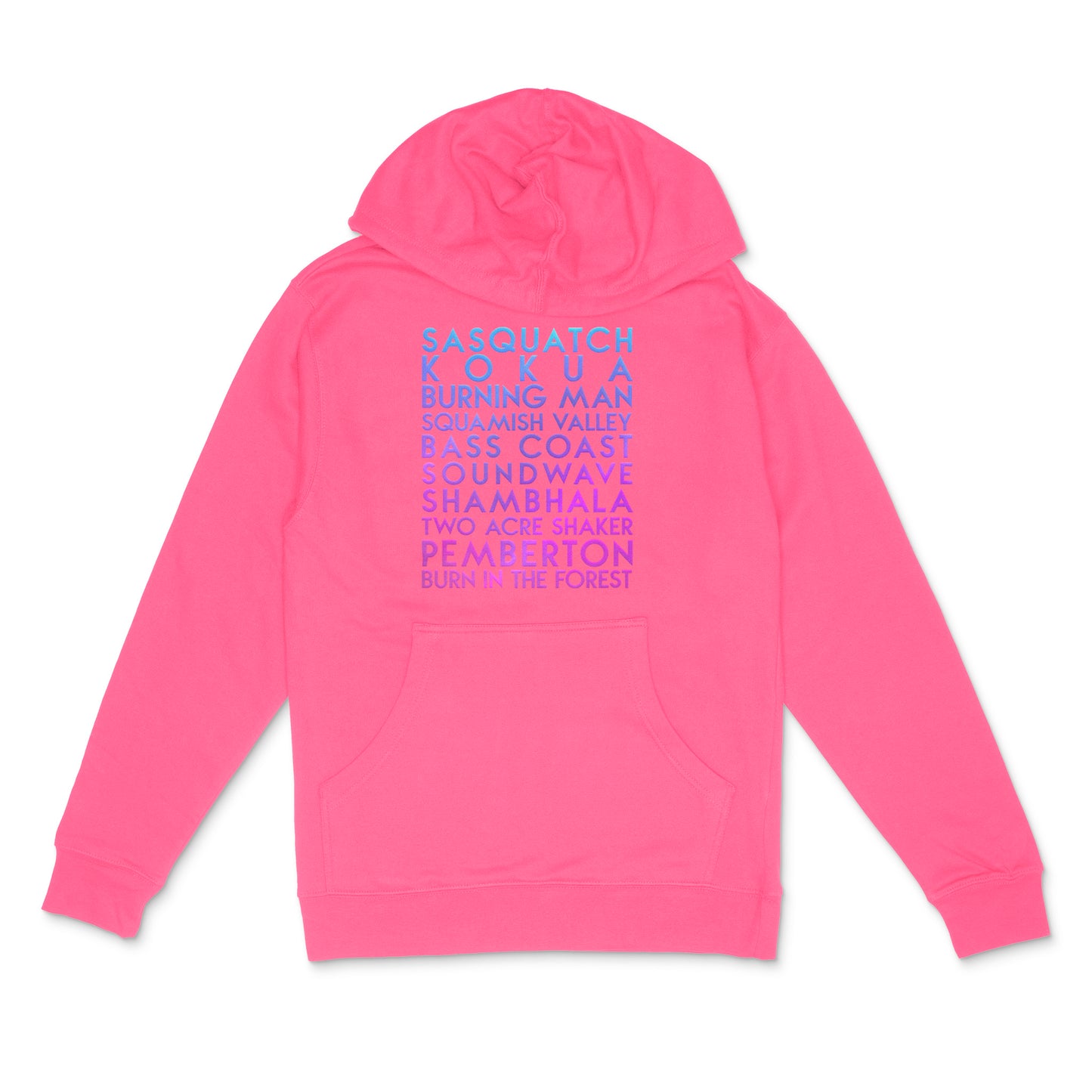 custom sample - festivals - custom holo pearl text on neon pink unisex pullover hoodie - Custom YourTen sweatshirt by BBJ / Glitter Garage