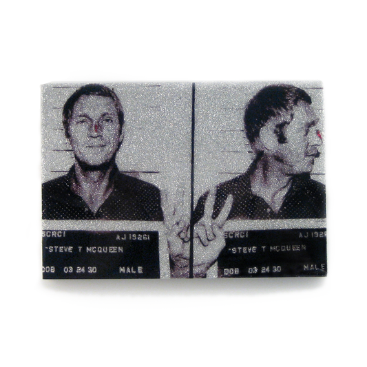 Steve McQueen mug shot wall art plaque