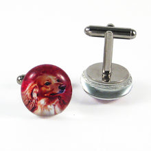 Load image into Gallery viewer, custom cufflinks sample - Charlie dog photo - custom photo cufflinks by BBJ

