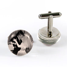 Load image into Gallery viewer, custom cufflinks sample - vintage wedding photo - custom photo cufflinks by BBJ
