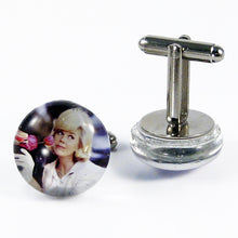Load image into Gallery viewer, custom cufflinks sample - Doris Day - custom photo cufflinks by BBJ
